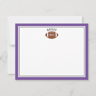 Carte de correspondance en papeterie violette Foot