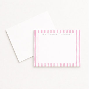 Carte de correspondance en papier à lettres rayée