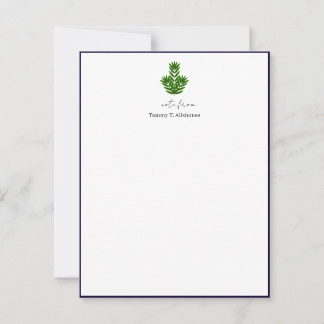Carte de correspondance en papier élégant chêne (Devant)