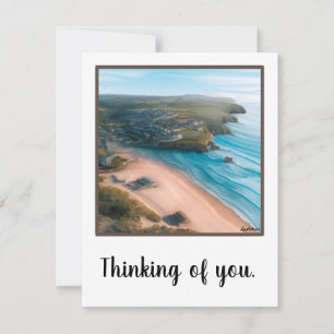 Carte De Correspondance En pensant à vous, scène de plage aérienne