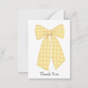 Carte De Correspondance En vichy Coquette Bow Merci personnalisé