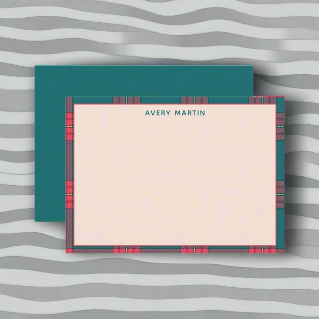 Carte De Correspondance en vichy Plaid Merci personnalisé (Créateur téléchargé)