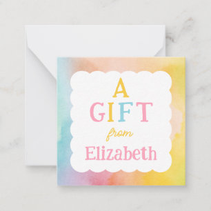Carte De Correspondance Enclosure Aquarelle Arc-en-ciel Un Cadeau De Fille