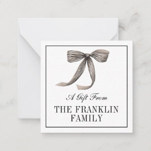 Carte De Correspondance Enclosure de cadeau FAMILIAL avec ruban aquarelle 