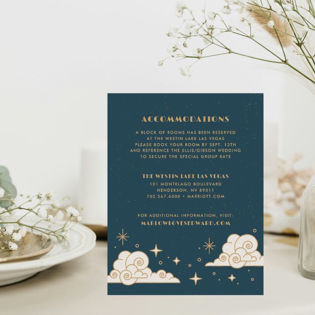 Carte De Correspondance Enclosure de mariage céleste Lune & Étoiles de Tea (Créateur téléchargé)