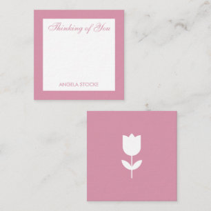 Carte De Correspondance Enclosure Fleur Rose Simple Personnalisée
