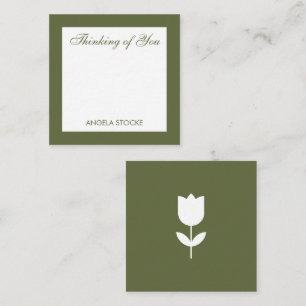 Carte De Correspondance Enclosure Fleur Verte Simple Personnalisée