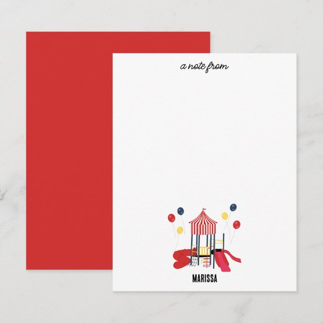 Carte De Correspondance Enfants d'aire de jeux Garçons Filles Anniversaire (Devant / Derrière)