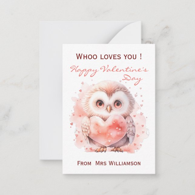 Carte De Correspondance Enfants Qui T'Aime En Classe Valentines (Devant)