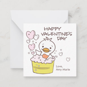 Carte De Correspondance Enfants Salle de classe Canard Bubble Coeurs de ba