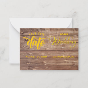 Carte De Correspondance Enregistrer la date : un design rustique