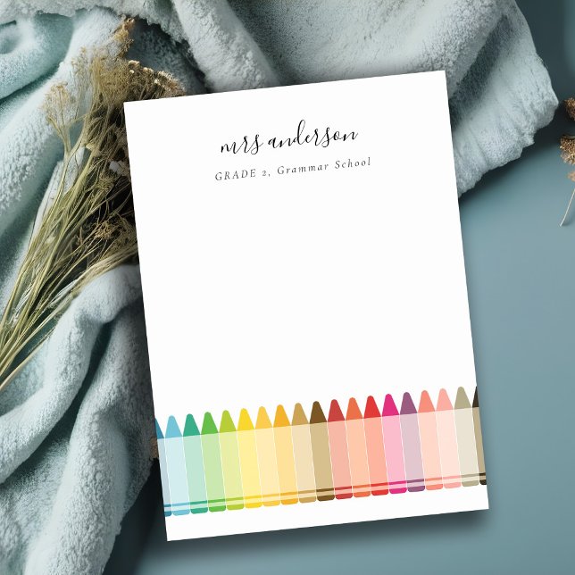 Carte De Correspondance Enseignant pour enfants modernes crayon arc-en-cie (Créateur téléchargé)