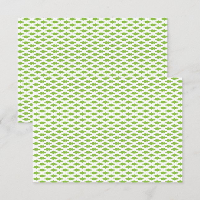 Carte De Correspondance Ensemble de dossiers verts botaniques (Devant / Derrière)
