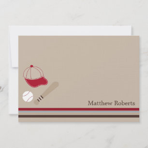 Carte De Correspondance Entraîneurs de baseball Merci plat/cartes de note