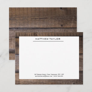 Carte De Correspondance Entreprise professionnelle à ligne noire rustique