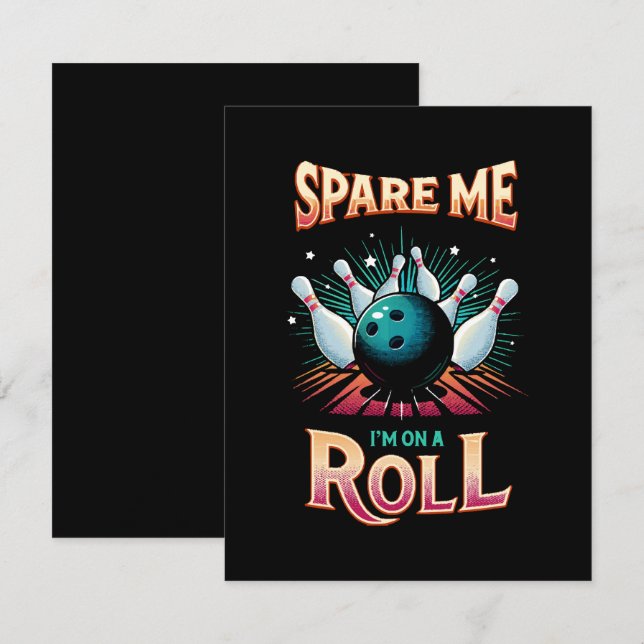 Carte De Correspondance Épargnez-Moi Je suis sur un Roulement - Bowling (Devant / Derrière)