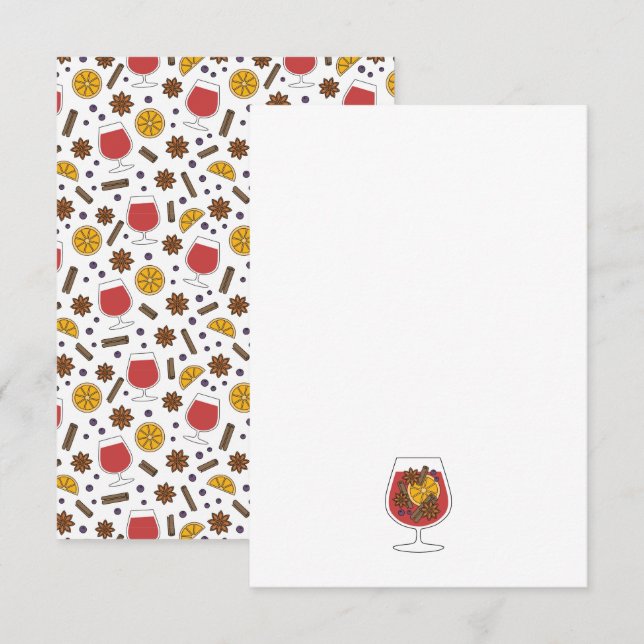 Carte De Correspondance épices pour vin chaud de Noël (Devant / Derrière)