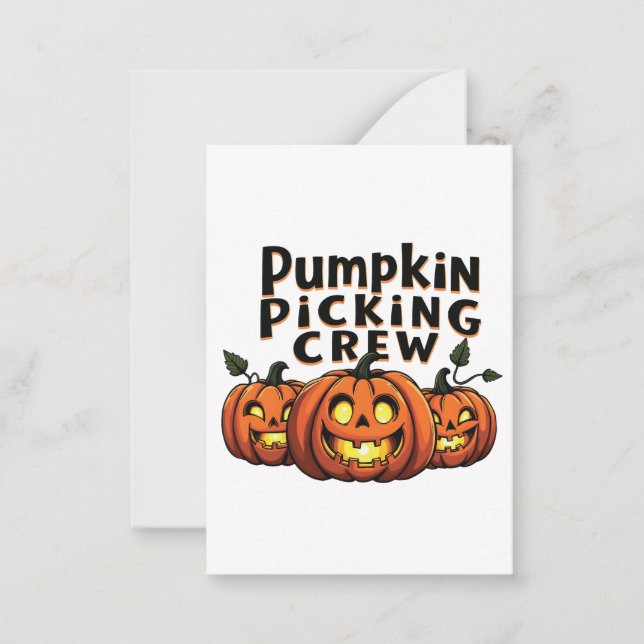 Carte De Correspondance Équipe de ramassage de citrouilles Halloween effra (Devant)