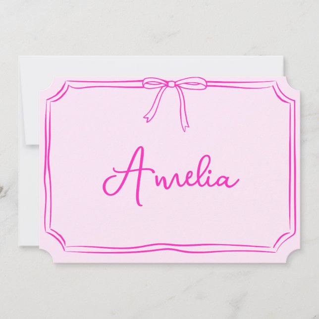 Carte de correspondance esthétique rose personnali (Devant)