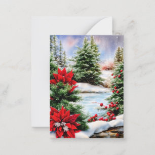 Carte De Correspondance Etang de Noël neigeux budget mini