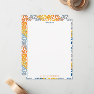 Carte De Correspondance Été Floral Abstrait Couleurs vives Motif