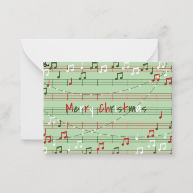 Carte De Correspondance Étiquette de cadeau de Noël musicale  (Devant)