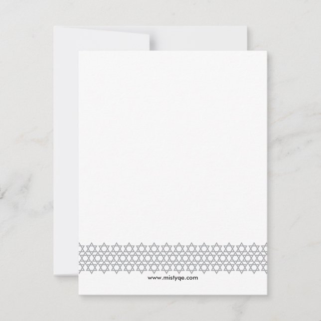 Carte De Correspondance Étoile brillante Bar Mitzvah Merci (Devant)