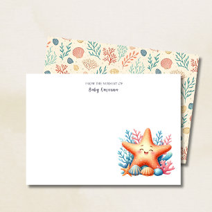 Carte De Correspondance Étoile de mer pastel personnalisée pour la nurseri