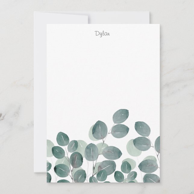 Carte De Correspondance Eucalyptus Moderne (Devant)