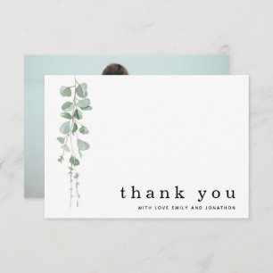 Carte De Correspondance Eucalyptus Sage Photo Noms Mariage Merci