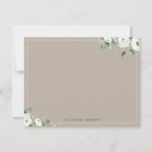 Carte De Correspondance Eucalyptus verdure Floral Stationery personnalisée