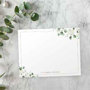 Carte De Correspondance Eucalyptus verdure Floral Stationery personnalisée