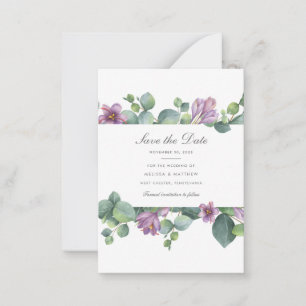 Carte De Correspondance Eucalyptus Violet Floral Succulent Sauvegarder Le