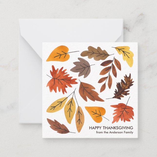 Carte De Correspondance Événements de Thanksgiving Automne Feuilles d'auto (Devant)