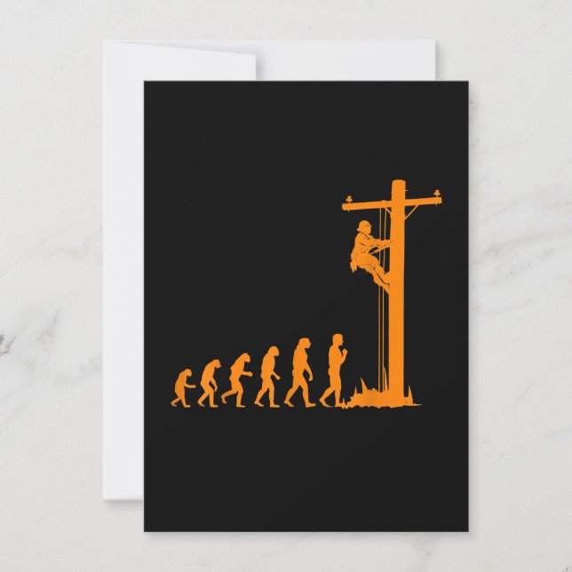 Carte De Correspondance Évolution unique et cool de l'électricien de ligne (Devant)