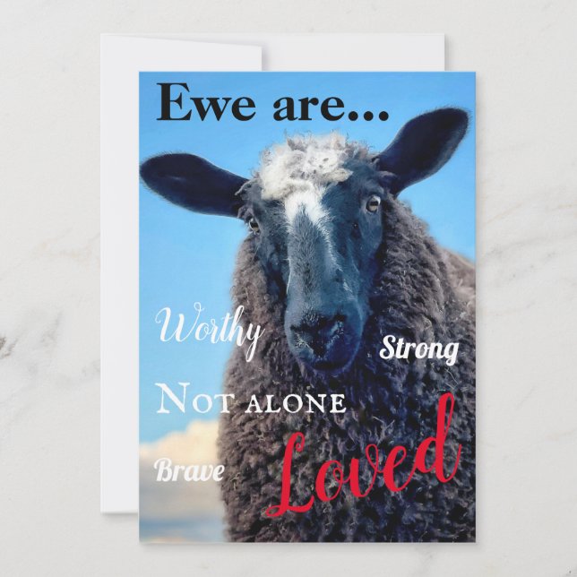 Carte De Correspondance Ewe are Loved Card (Devant)