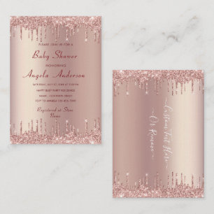 Carte De Correspondance Exemple de Cartons d'Invitation Fête de Bébé Rose
