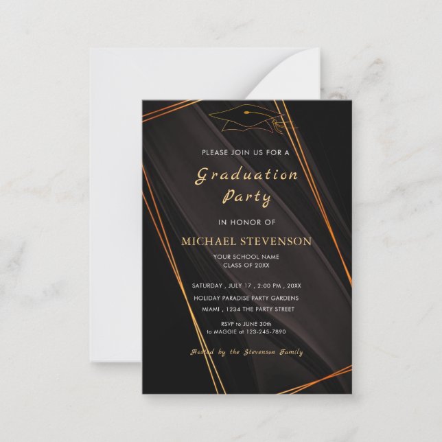 Carte De Correspondance Exemple d'invitation de soirée de remise de diplôm (Devant)