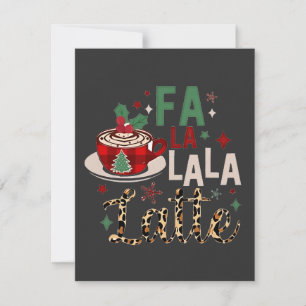 Carte De Correspondance Fa Fa La La Latte Drôle de Noël Santa Xmas