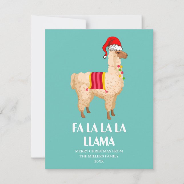 Carte De Correspondance Fa La La Llama Card, Funny Christmas Card,  (Devant)
