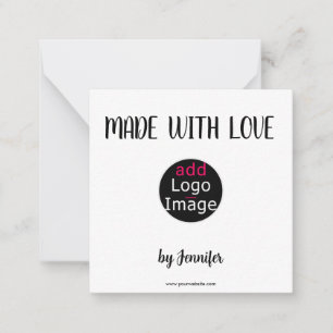 Carte De Correspondance Fabriqué Avec Amour Moderne Professionnel Logo Per
