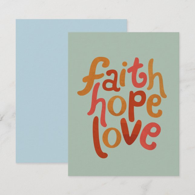 Carte De Correspondance Faith Hope Love (Devant / Derrière)