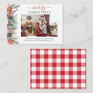 Carte De Correspondance Famille du Gui Photo Joyeux Noël Fêtes