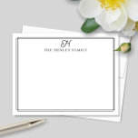 Carte De Correspondance Family Initial Black Border Monogram Stationery<br><div class="desc">This design features a thin double border with space for a family initial and family name. Click the customize button if you would like to adjust the design elements and/or further modify the text! Variations of this design, additional colors, as well as coordinating products are available in our shop, zazzle.com/store/doodlelulu....</div>