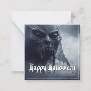 Carte De Correspondance Fantôme noir dans un paysage infernal - Halloween