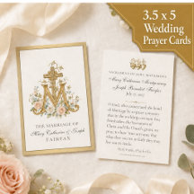 Faveur de prière de monogramme marian de mariage c