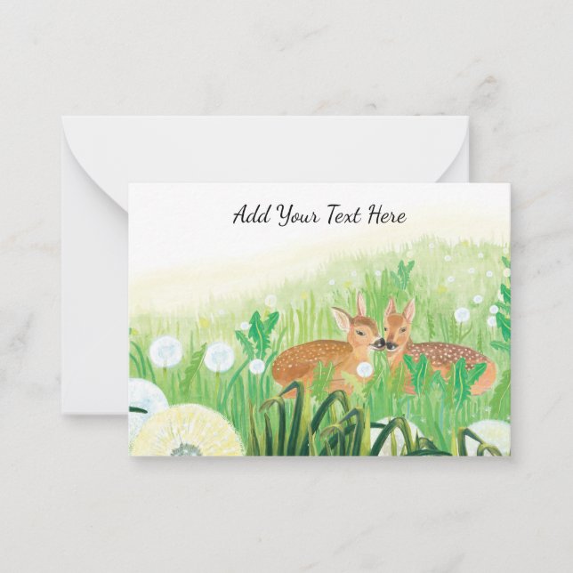 Carte De Correspondance Fawns en Grass Tall Personnalisable (Devant)