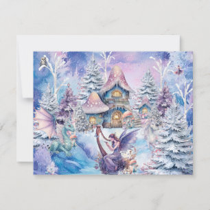 Carte De Correspondance Fée de Noël Magique et Fantaisiste