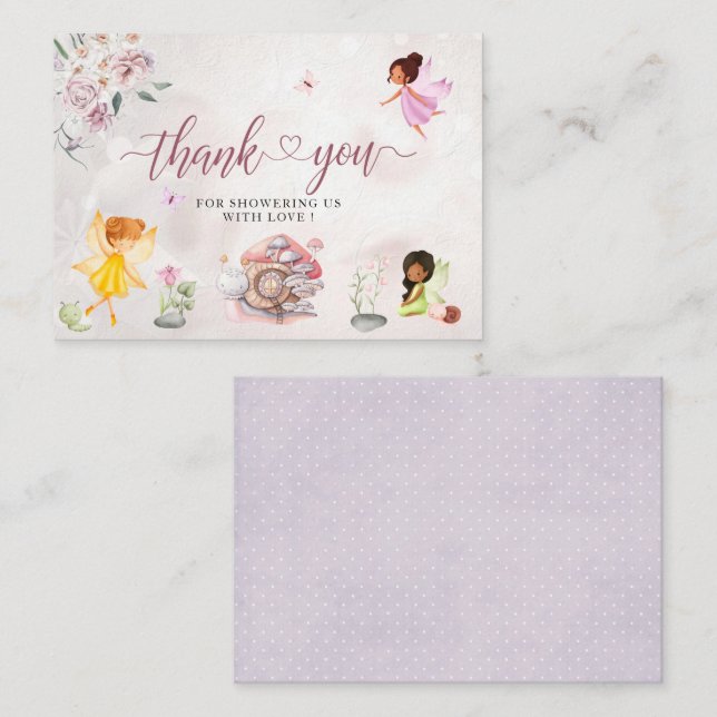 Carte De Correspondance Fée magique Florale Princesse merci