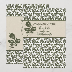Carte De Correspondance Félicitations Douche ou Mariage Olive Green